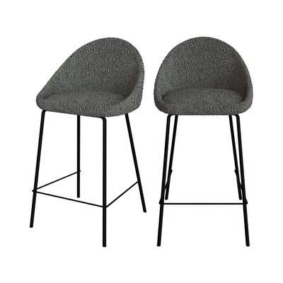 Lot de 2 chaises pour îlot central 65 cm en tissu bouclette - MISTY RENDEZ-VOUS DÉCO