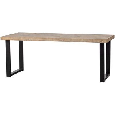 Table à manger en manguier 6 couverts TABLO U-PIED WOOOD