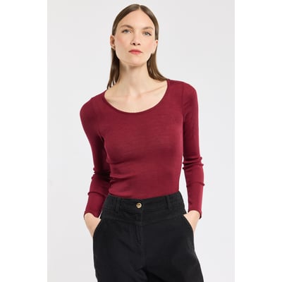 T-shirt manches longues en laine et soie ARMOR-LUX