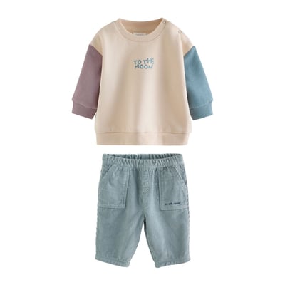 Sweat et pantalon en velours bébé, 2 pièces NEXT