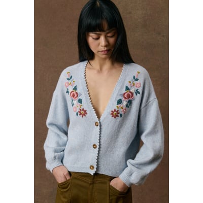 Cardigan col V brodé, LUNAMI LOUISE MISHA