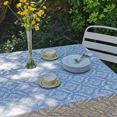 Nappe enduite ronde ou ovale POMPADOUR FLEUR DE SOLEIL