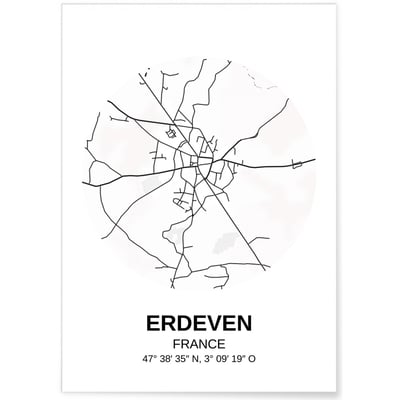 Affiche Carte Erdeven L'AFFICHERIE
