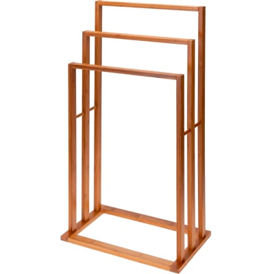 Porte serviette sur pied en bambou 3 bras - 40x24x82cm WADIGA