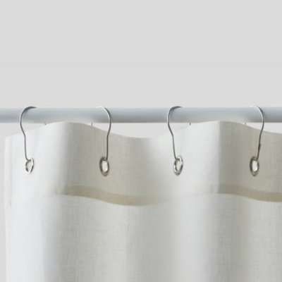 Rideau de douche en coton et lin MONOPRIX
