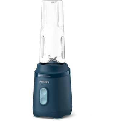 Blender HR2672/02 Blender mixeur bleu Série 3000, x2 gourdes Blend & Go 0.6L, 350W PHILIPS