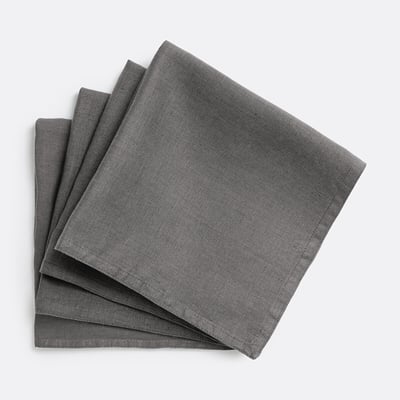 Lot de 4 serviettes de table lin lavé Victorine LA REDOUTE INTERIEURS