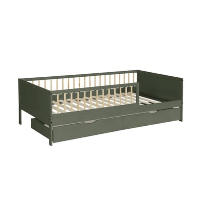 Lit enfant 90 x 190 cm pin naturel avec sommier à lattes et tiroirs ELIO SWEEEK