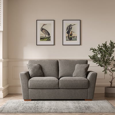 Florence Soft Brushed 2 Seater Sofa with Dark Wood Legs ÉDITÉ