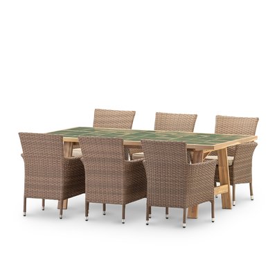 Salon de jardin, 6 chaises, BISBAL & BOLONIA DEFORA HOME