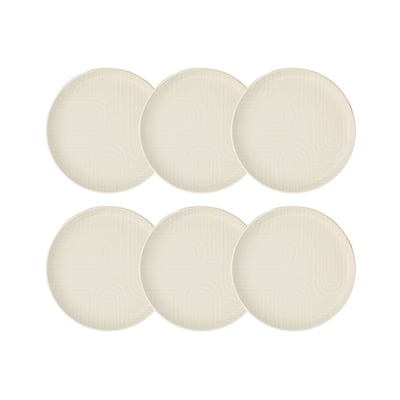 Lot de 6 assiettes à dessert 20cm en grès, DUNE NOVASTYL