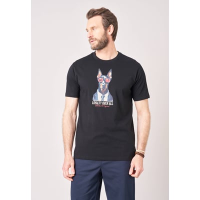 T-shirt confort homme en 100% coton imprimé chien lunettes LOYALTY DEELUXE