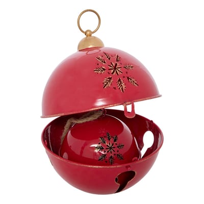 Lot de 2 grelots de Noël rouges à suspendre D. 25 cm ATMOSPHERA