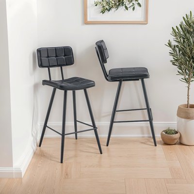 Tabourets de bar en simili, lot de 2, Fernand, FERNAND HAPPY GARDEN