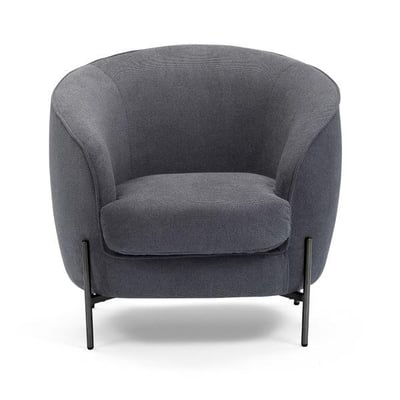 Fauteuil tissu  pieds noirs ZAGO
