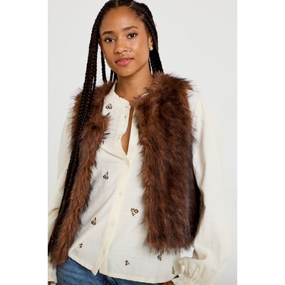 Gilet sans manches imitation fourrure CACHE CACHE