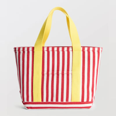 Petit cabas rayé en coton MONOPRIX