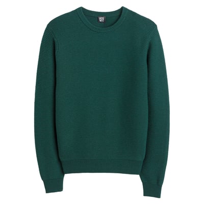 Merino Blend Ribbed Jumper with Crew Neck LA REDOUTE COLLECTIONS
