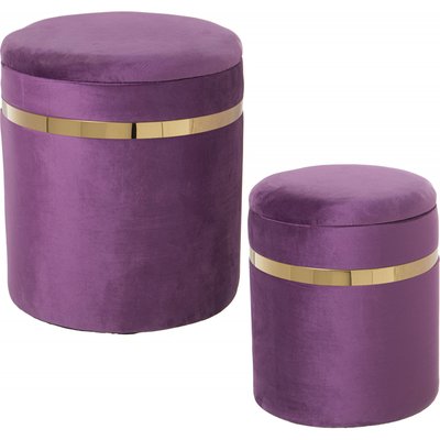 Poufs avec rangement, velours (lot de 2) RECOLLECTION