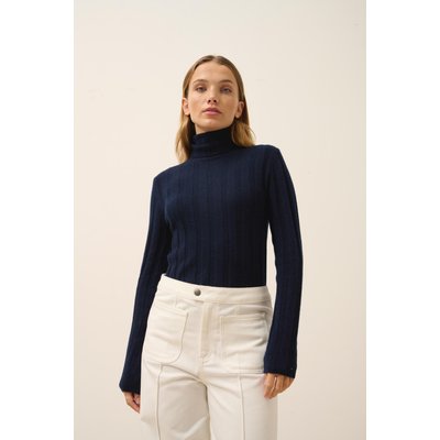 Pull Col Roulé Navy Serelith JUST CASHMERE