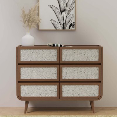 Ozen Stone & Mango Wood 6 Drawer Chest ÉDITÉ