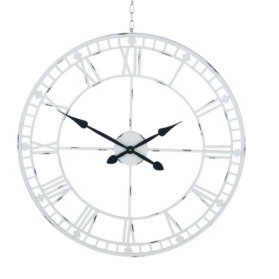 80cm Soft Grey Metal Round Wall Clock SO'HOME