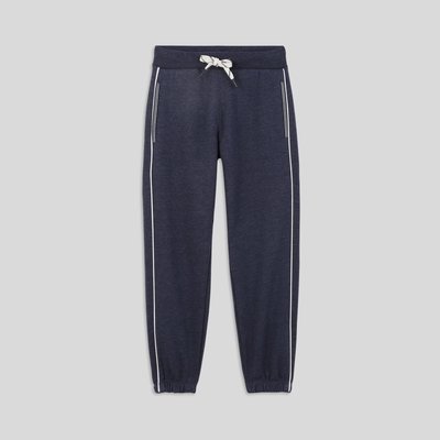 Jogging cordon à la taille avec liseré blanc en coton BIO MONOPRIX