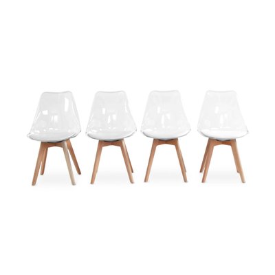 Chaise scandinave bois de hêtre (lot de 4) LAGERTHA SWEEEK