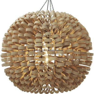 Suspension design en bois naturel esprit artisanal sculptural RECOLLECTION