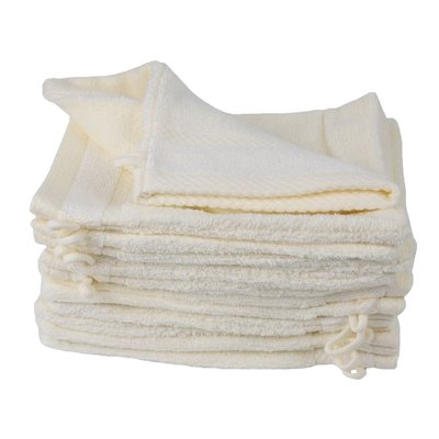 Lot de 12 gants de toilette en coton bouclette éponge CAPUCINE LINANDELLE