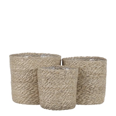 Ensemble de paniers à plantes en jute tressée ATLANTIC MICA DECORATIONS