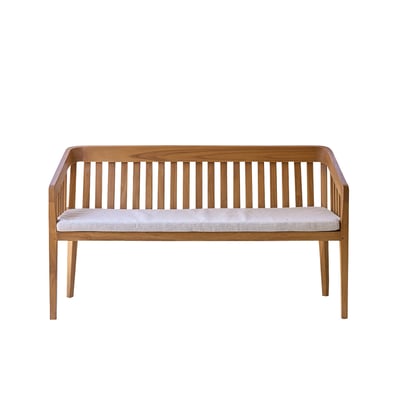 Banc de jardin en teck massif arrondi 3 places  BARI BERAH GETAH