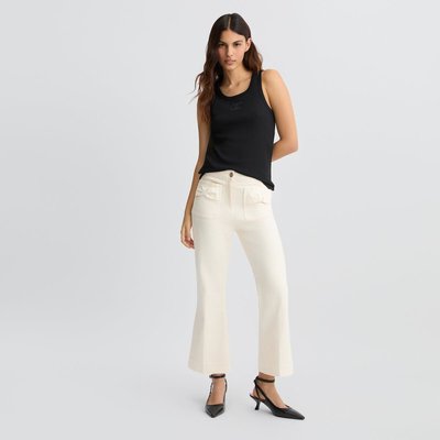 Pantalon évasé cropped en coton LIU JO