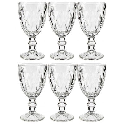 Set de 6 verres à vin en verre Diamants - 33cl WADIGA