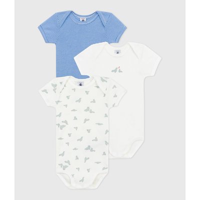 Lot de 3 bodies manches courtes PETIT BATEAU
