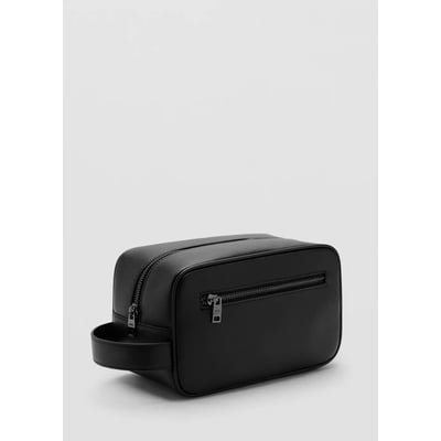 Sac cosmétique cuir à zip MANGO MAN