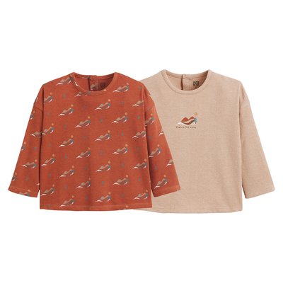 Lot de 2 T-shirts manches longues imprimés LA REDOUTE COLLECTIONS