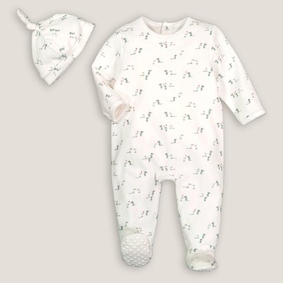 Set aus Strampler und Mütze, Samt LA REDOUTE COLLECTIONS