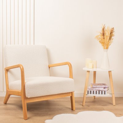 Mid Century Curved Bouclé Armchair SO'HOME