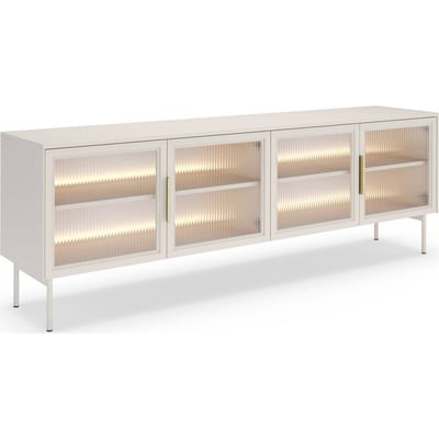 Meuble tv vitré LUMI avec éclairage LED RECOLLECTION