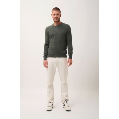 Pull Col Rond Kaki Chiné Noe JUST CASHMERE