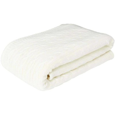 Plaid en polyester sherpa crème 120 x 150 cm Torsade CMP