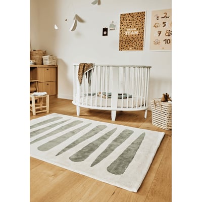 Tapis enfant rectangulaire épais, Coton bio GOTS, MIKADO BLEUU STUDIO