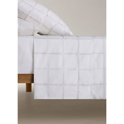 Drap plat percale de coton imprimé à carreaux lit 200 cm MANGO HOME