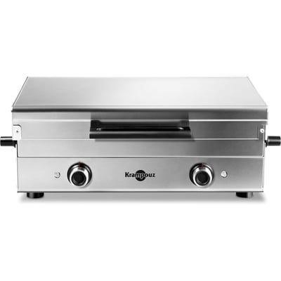 Plancha électrique Club inox 2 brûleurs à poser, 65.5x39.5 cm KRAMPOUZ
