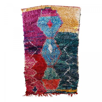 Authentique tapis berbère fait à la main en coton BOUCHAROUETTE AN UN AMOUR DE TAPIS