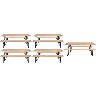 Ensemble table et banc de jardin Brasseur Lot de 5 JARDINDECO