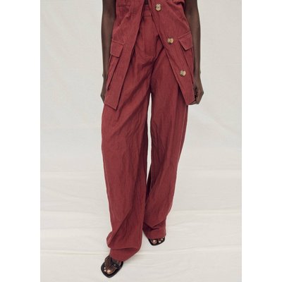 Pantalon de costume froissé wideleg MANGO