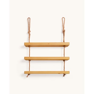 Étagère murale en bois massif olive 3 étagères 100 cm - MAKEMBA HANNUN