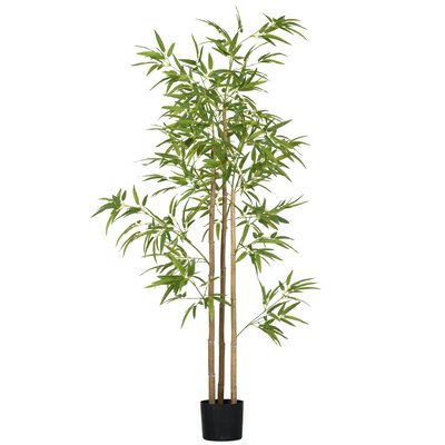 Bambou artificiel 1,80H m - 830 feuilles réalistes, vrais troncs, pot HOMCOM
